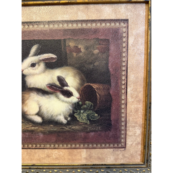 Framed Numbered Print of French Country Bunnies approx 16x14 inches - Picture 7 of 12